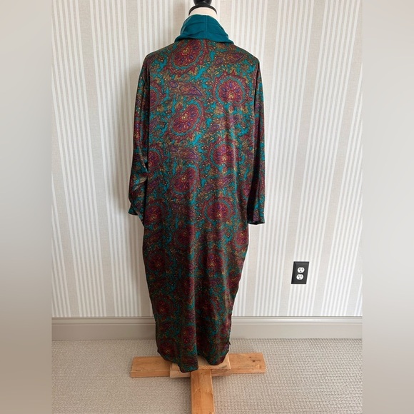 Victoria's Secret Vintage Gold Label Turquoise  Paisley Robe Size Medium - Picture 5 of 11